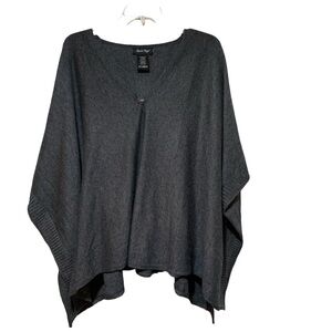 Charlie Paige Gray Sweater Cape Poncho One Size Fits Most